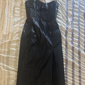 Zara faux black leather Dress